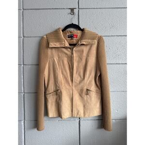 Vintage Y2K Marcelle Renee 100% Suede Sweater Jacket size M